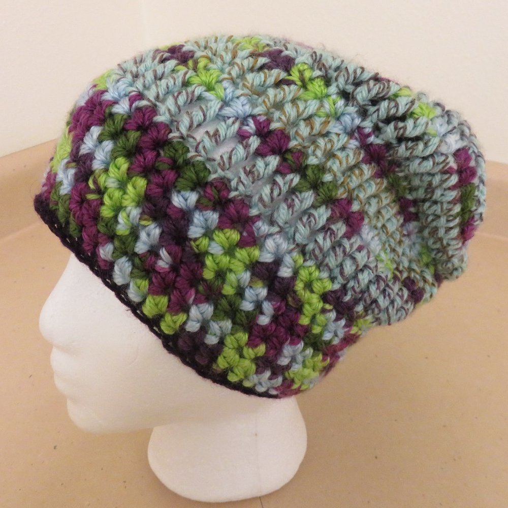 HAND CROCHETED COLORFUL HAT *** acrylic***